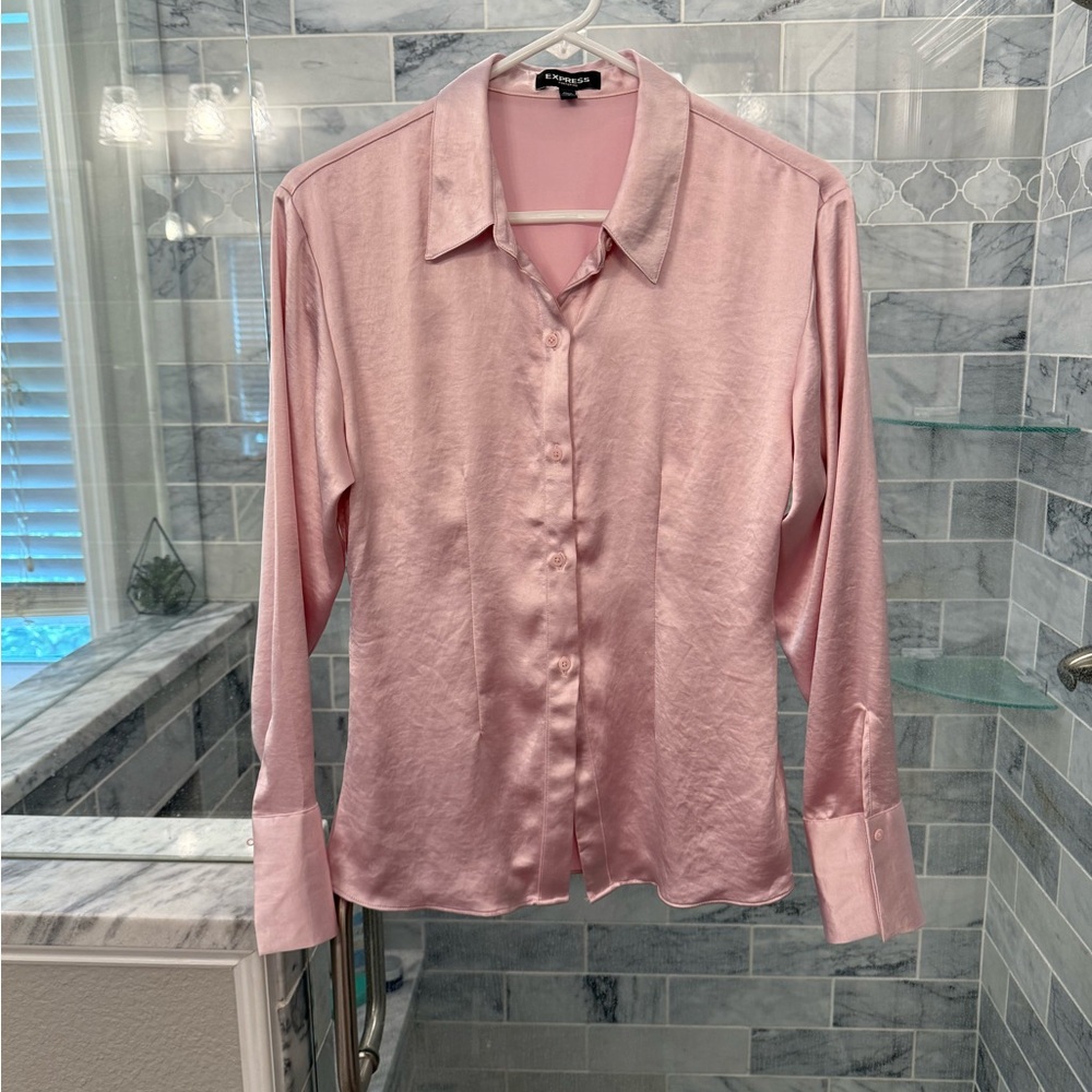 Pink Satin Shirt